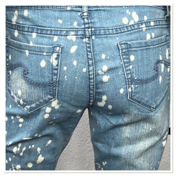 Op Ocean Pacific Jeans Denim Acid Washed Spattered Spots Sz 11 - Picture 6 of 8